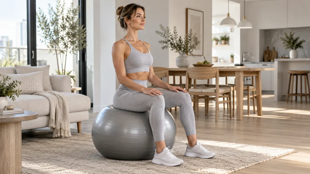 ballon pilates swiss ball gainage posture